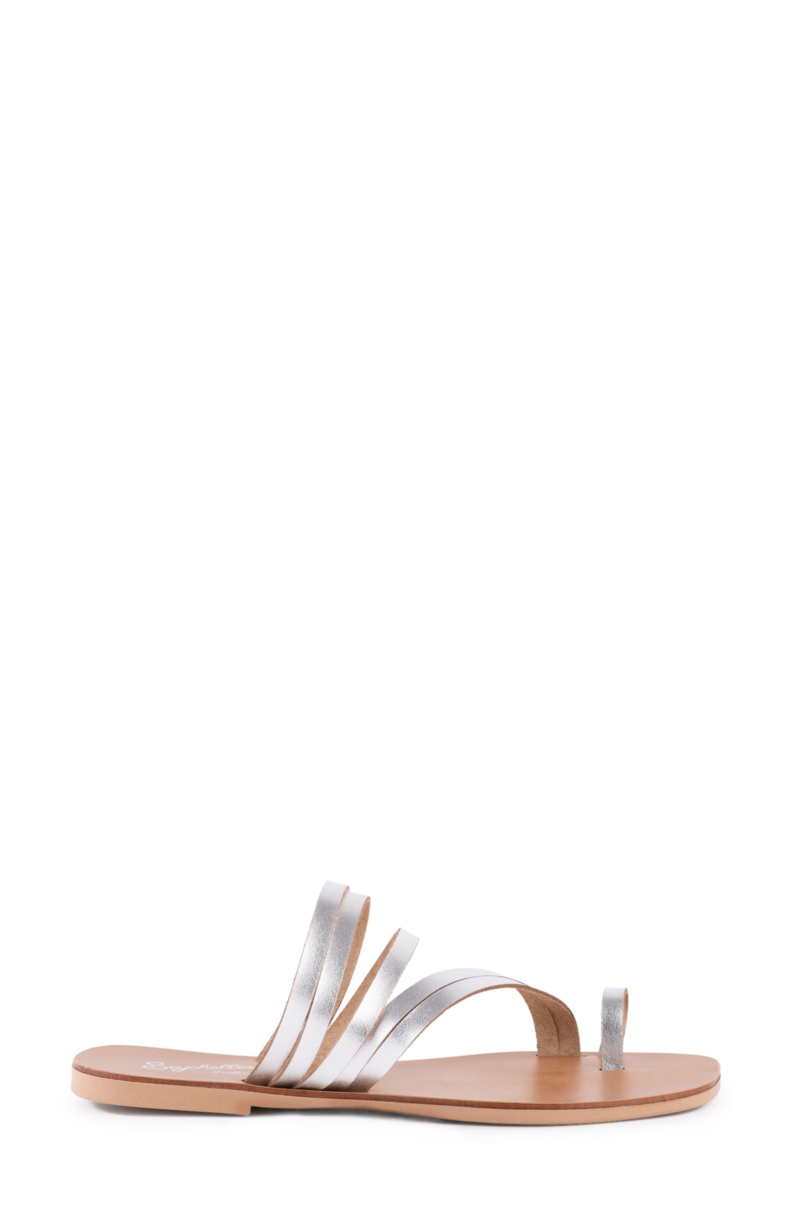 Seychelles Summer Rain Toe Loop Sandal, Alternate, color, Silver