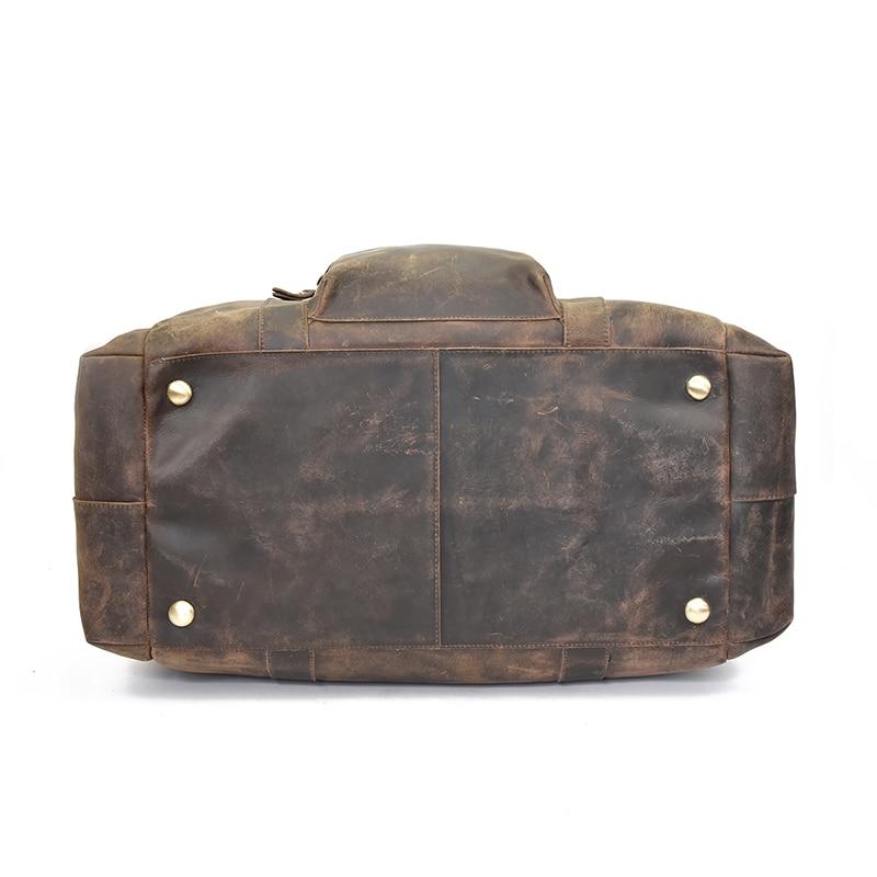 STEEL HORSE LEATHER The Colden Duffle Bag | Large Capacity Leather Weekender, Alternate, color, Dark Brown