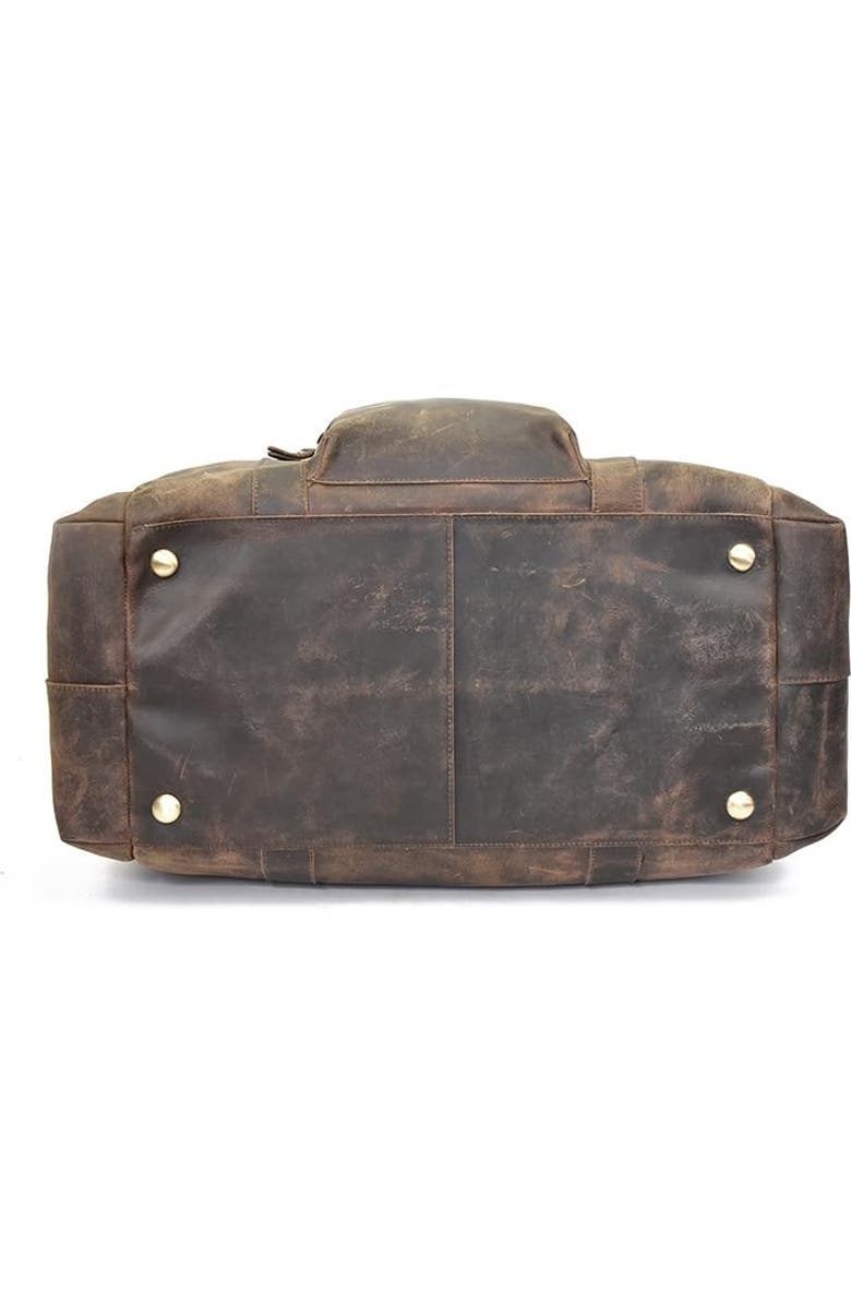 STEEL HORSE LEATHER The Colden Duffle Bag | Large Capacity Leather Weekender, Alternate, color, Dark Brown