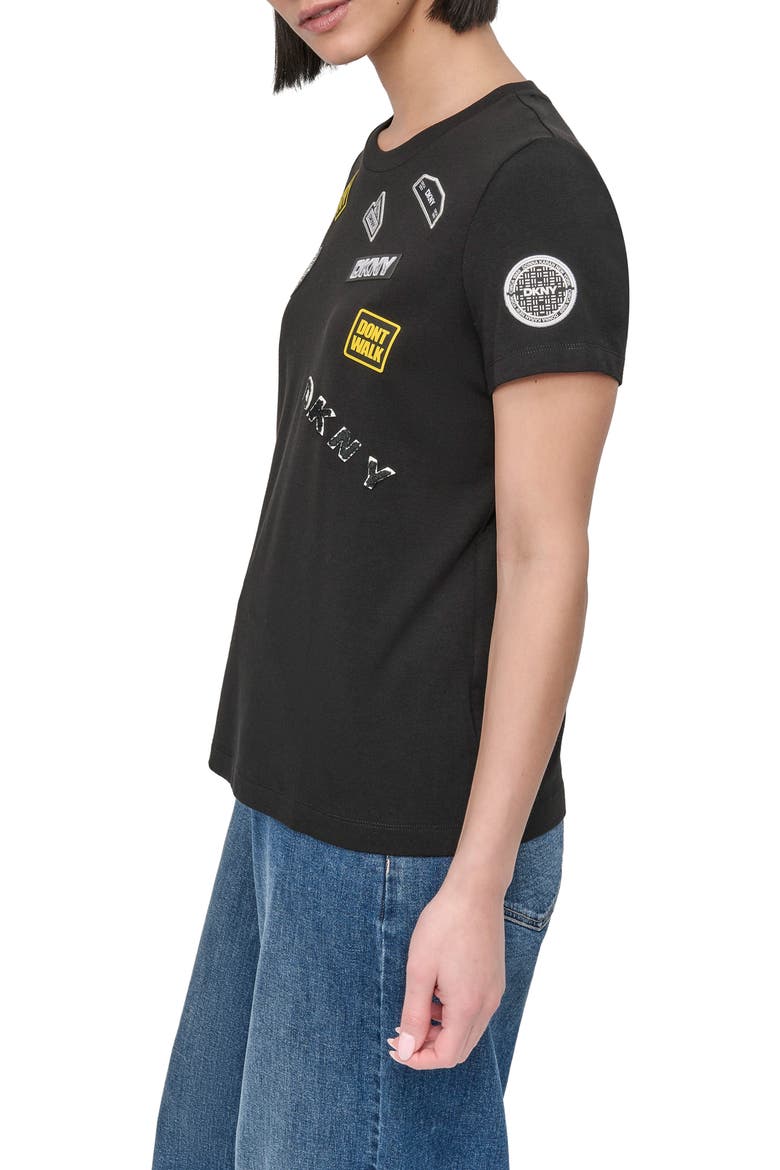 Pins & Patches T-Shirt, Alternate, color, BLACK