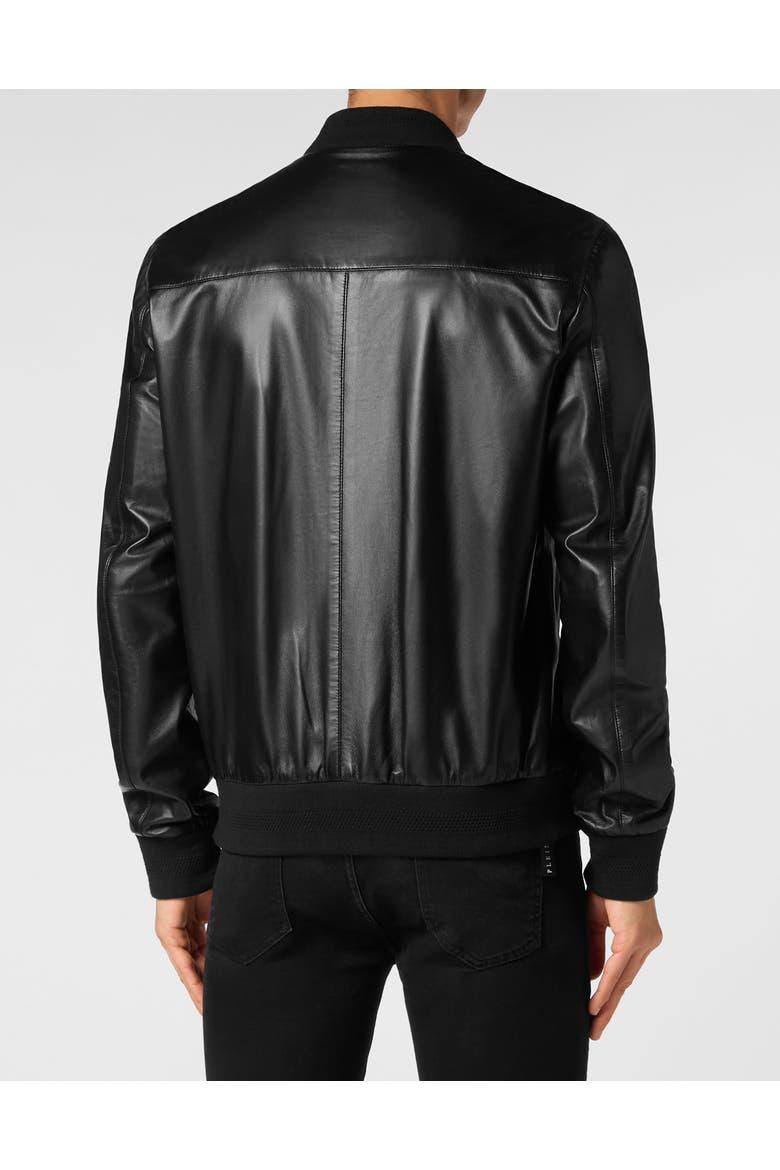 Leather Bomber Men, Alternate, color, black