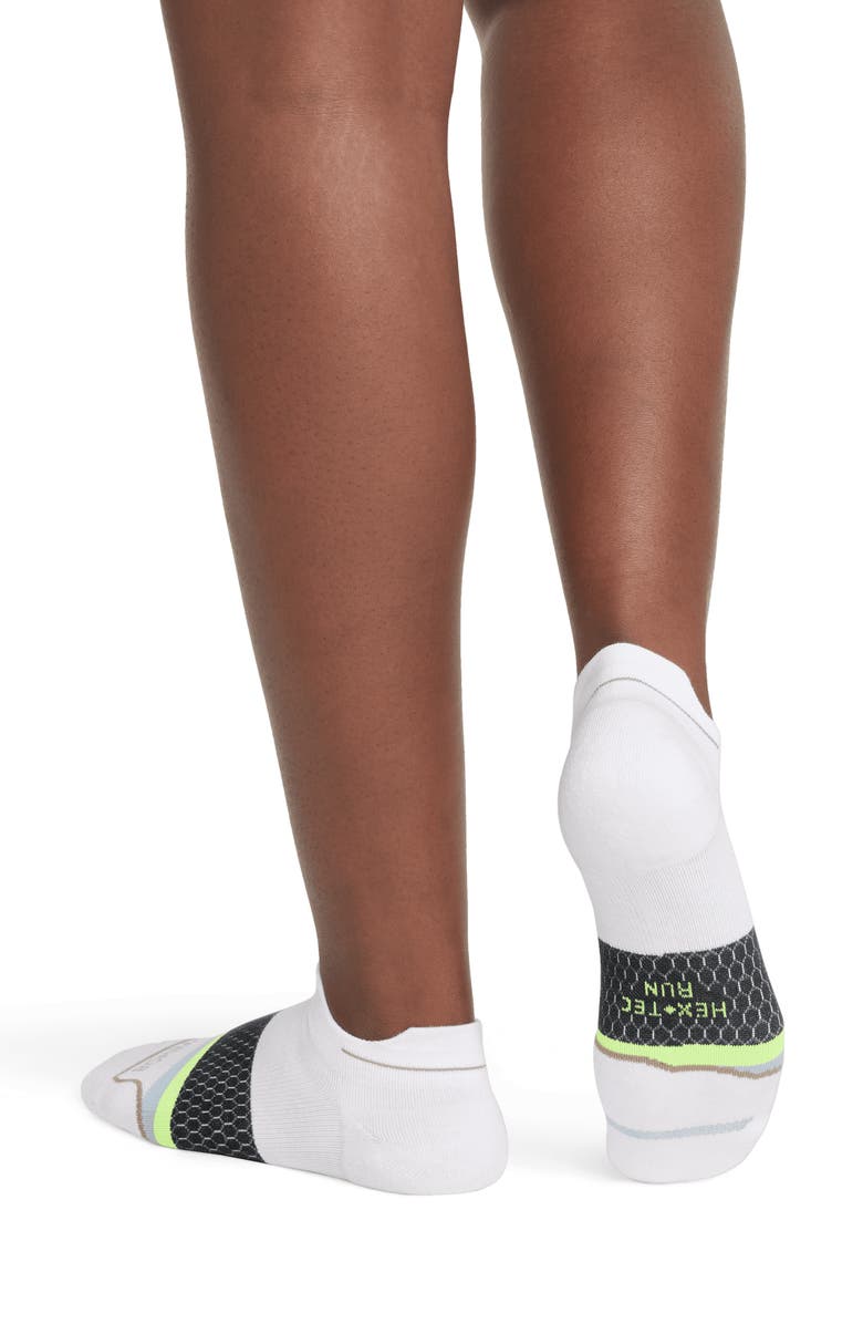 Bombas Stripe Running Ankle Socks, Alternate, color, White