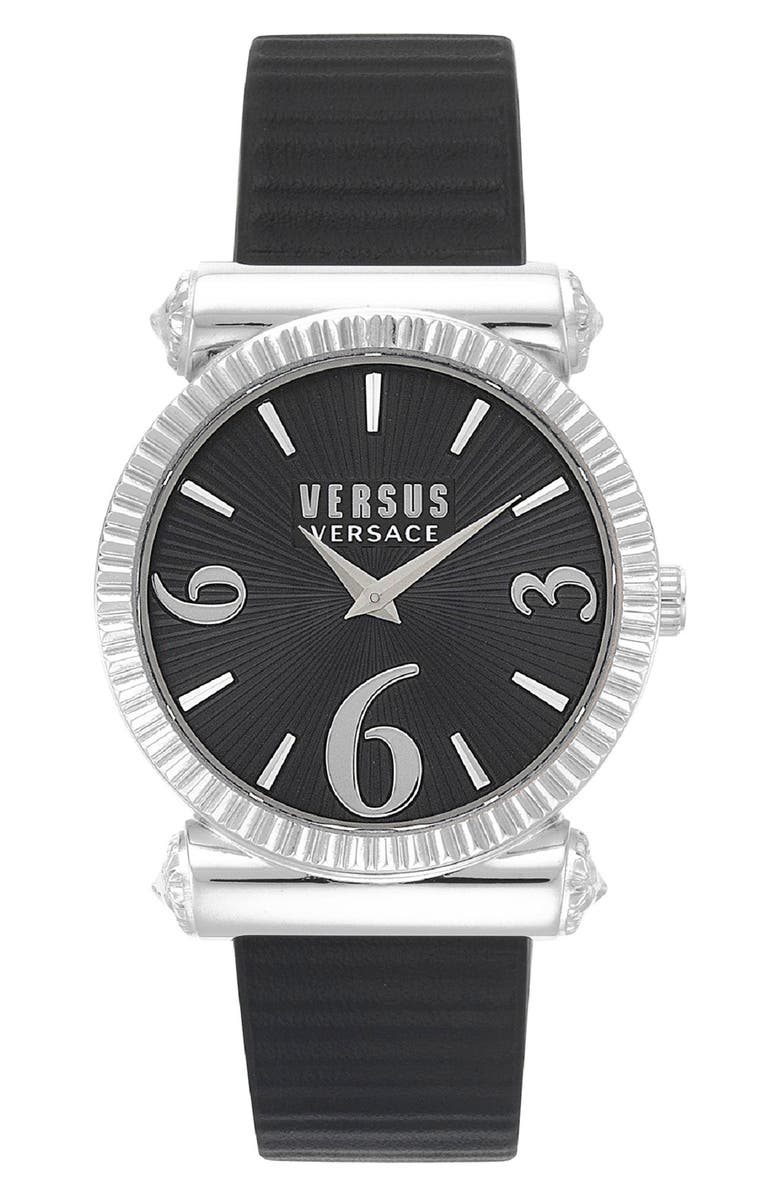 VERSUS Versace Republique Leather Strap Watch, 38mm, Main, color, 