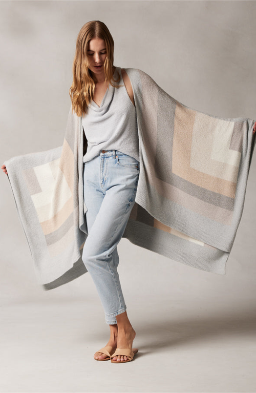 Kashwere Apparel Travel Poncho In Stripe Print
