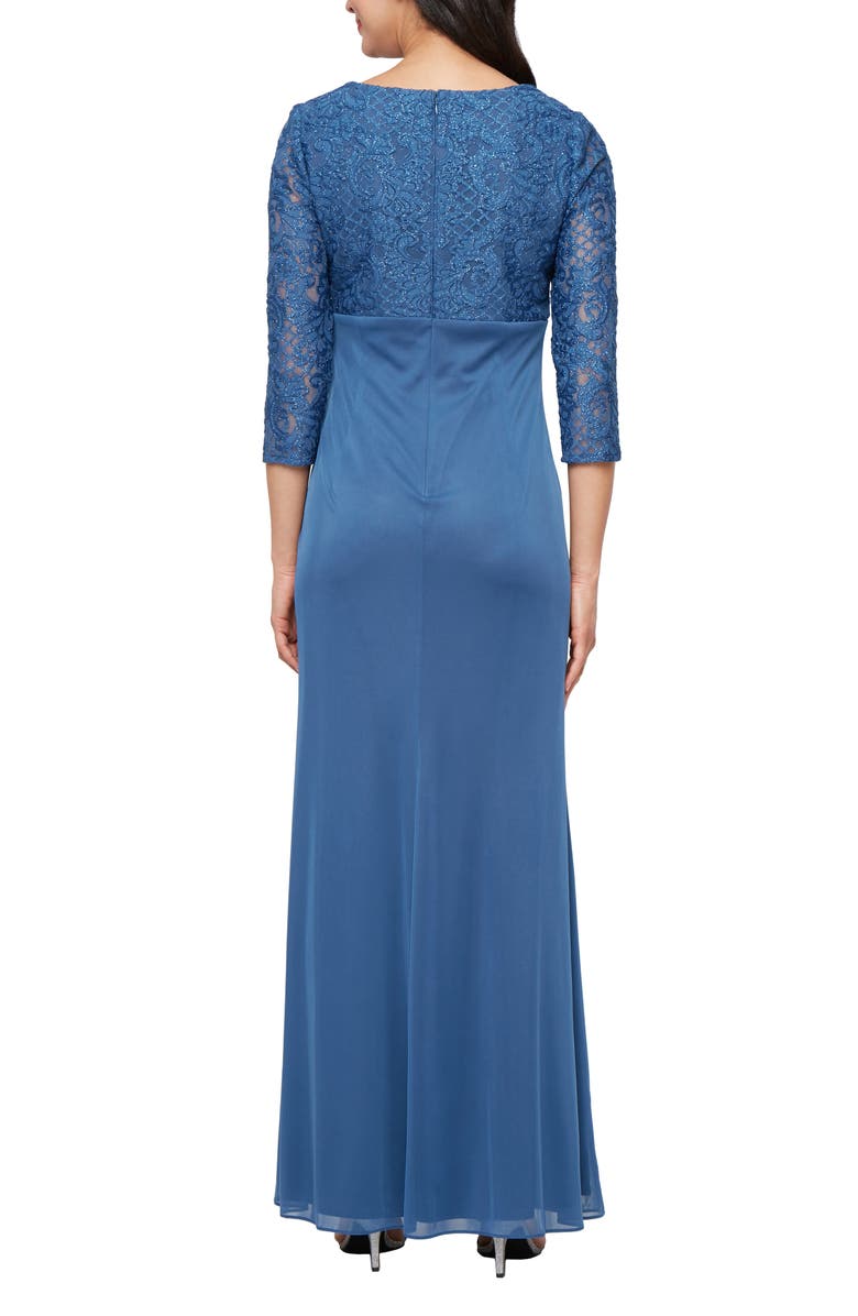 Alex Evenings Sequin Lace A-Line Formal Gown, Alternate, color, Wedgewood