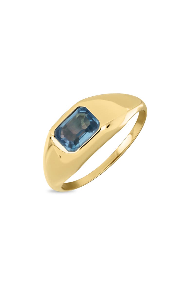 14K Yellow Gold London Blue Topaz Signet Ring, Main, color, 14KY