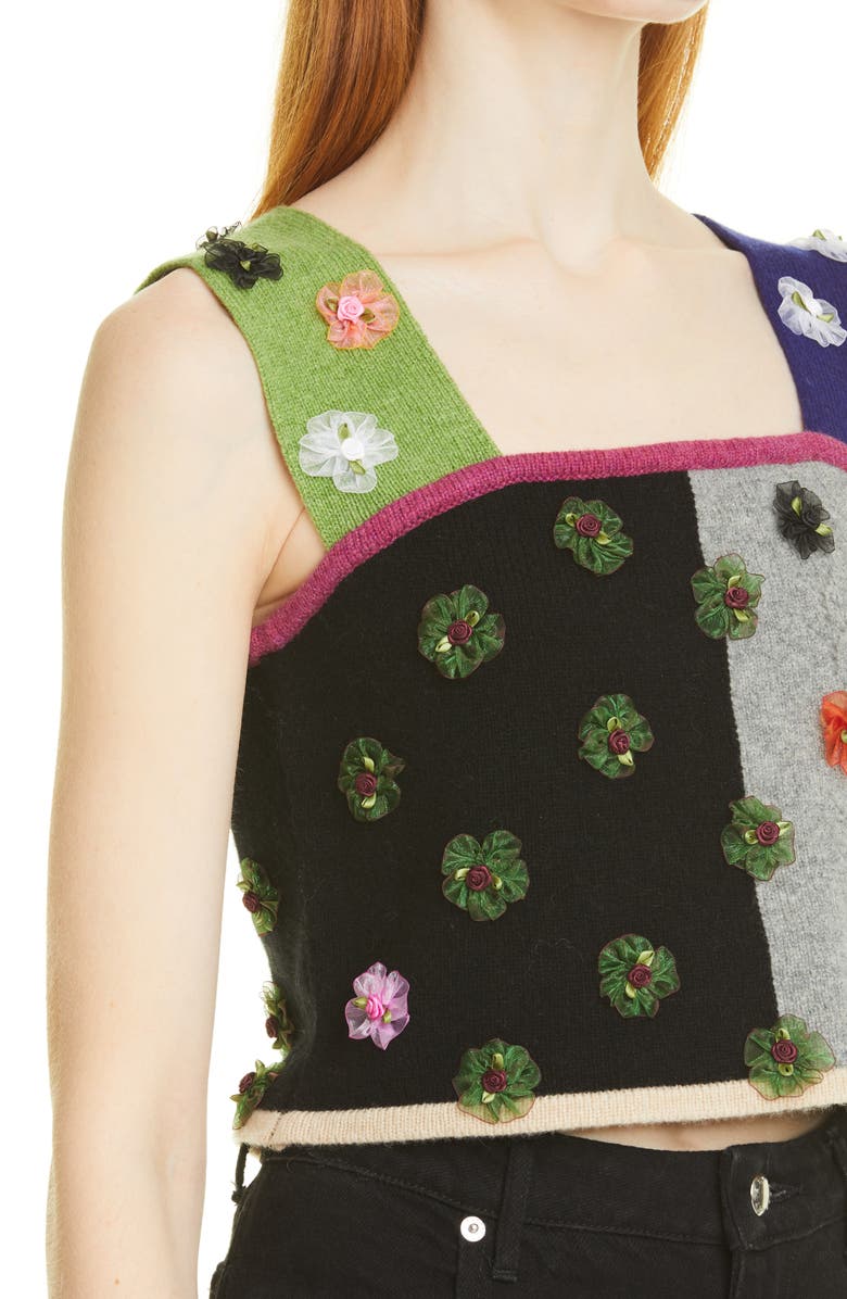 YanYan Checked Knit Crop Top, Alternate, color,