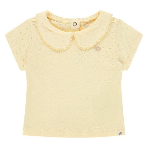Pointelle Short Sleeve Collar Top (Baby)