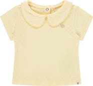 BABYFACE Pointelle Short Sleeve Collar Top