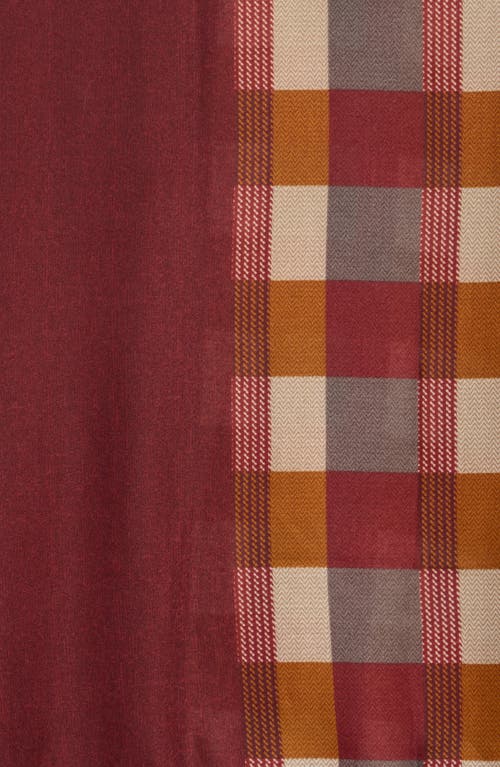 La Fiorentina Checkered Print Lightweight Wrap In Red