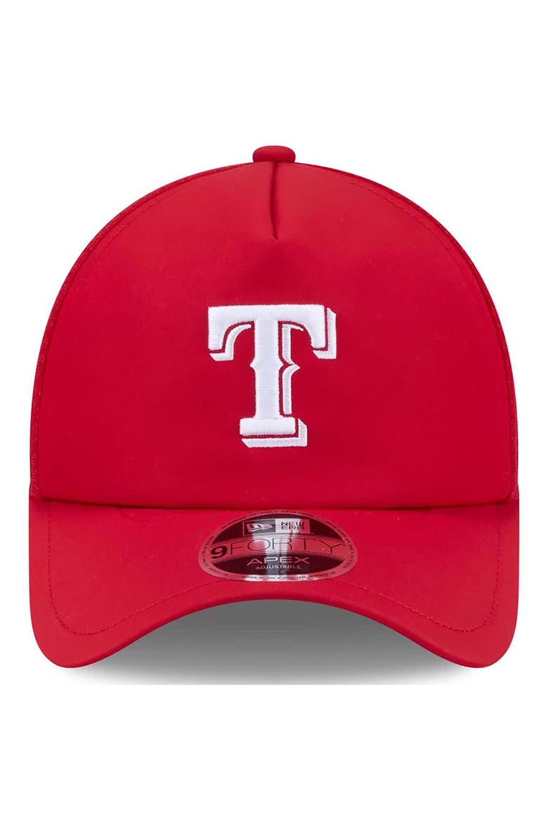Men's New Era Red Texas Rangers 2026 Batting Practice Apex 9FORTY Adjustable Trucker Hat, Alternate, color, Red