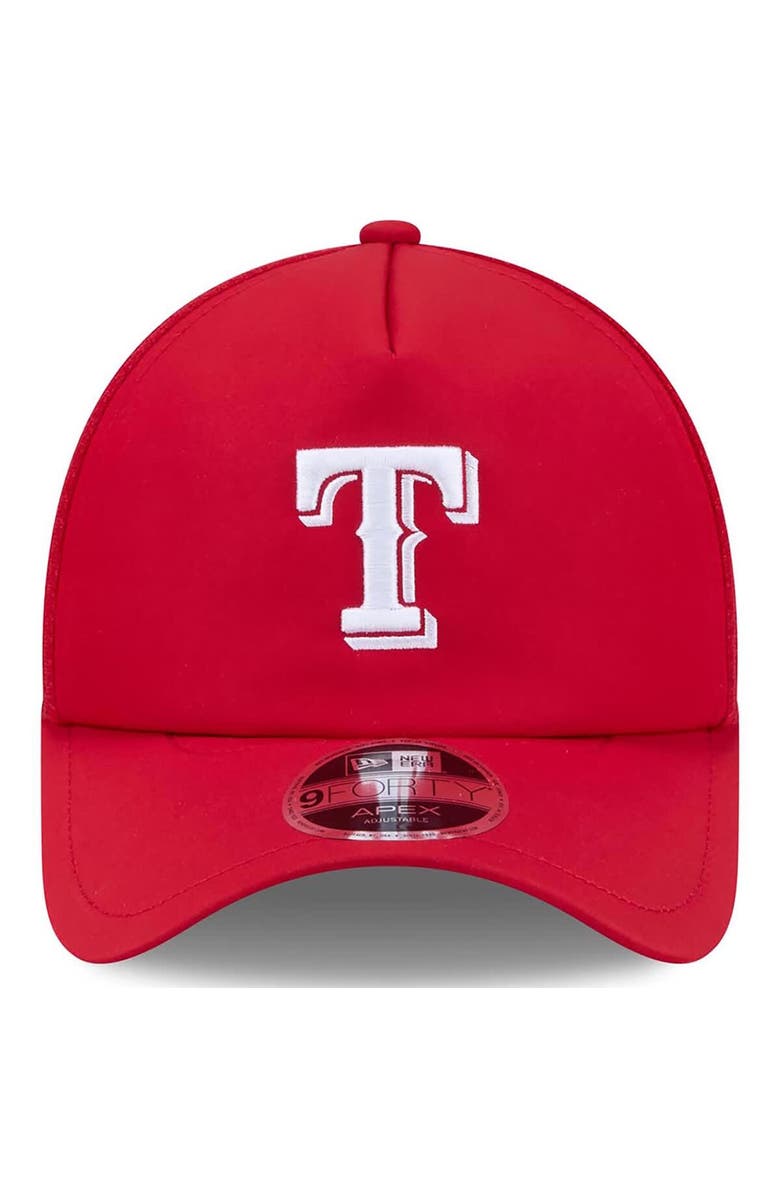 New Era Men's New Era Red Texas Rangers 2026 Batting Practice Apex 9FORTY Adjustable Trucker Hat, Alternate, color, Red