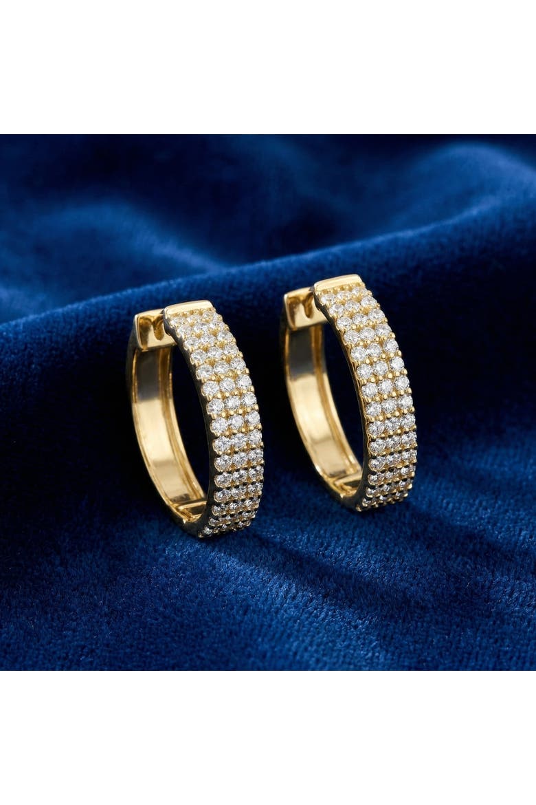 1 Ct Diamond Lab Grown Hoops Women's Earrings 10k Gold, Alternate, color, 10k Yellow Gold