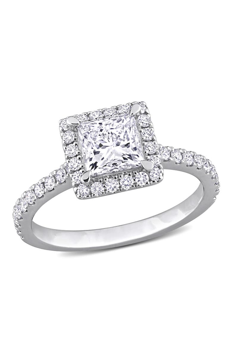 Julianna B. 1-1/2 CTW Lab-Grown Diamond Princess Halo Ring 14k, Main, color, White Gold