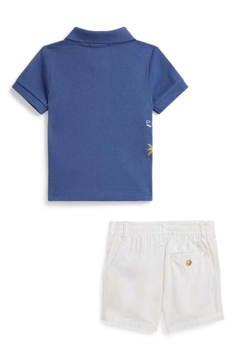 Ralph Lauren Island Embroidered Polo & Shorts Set, Alternate, color, Blue