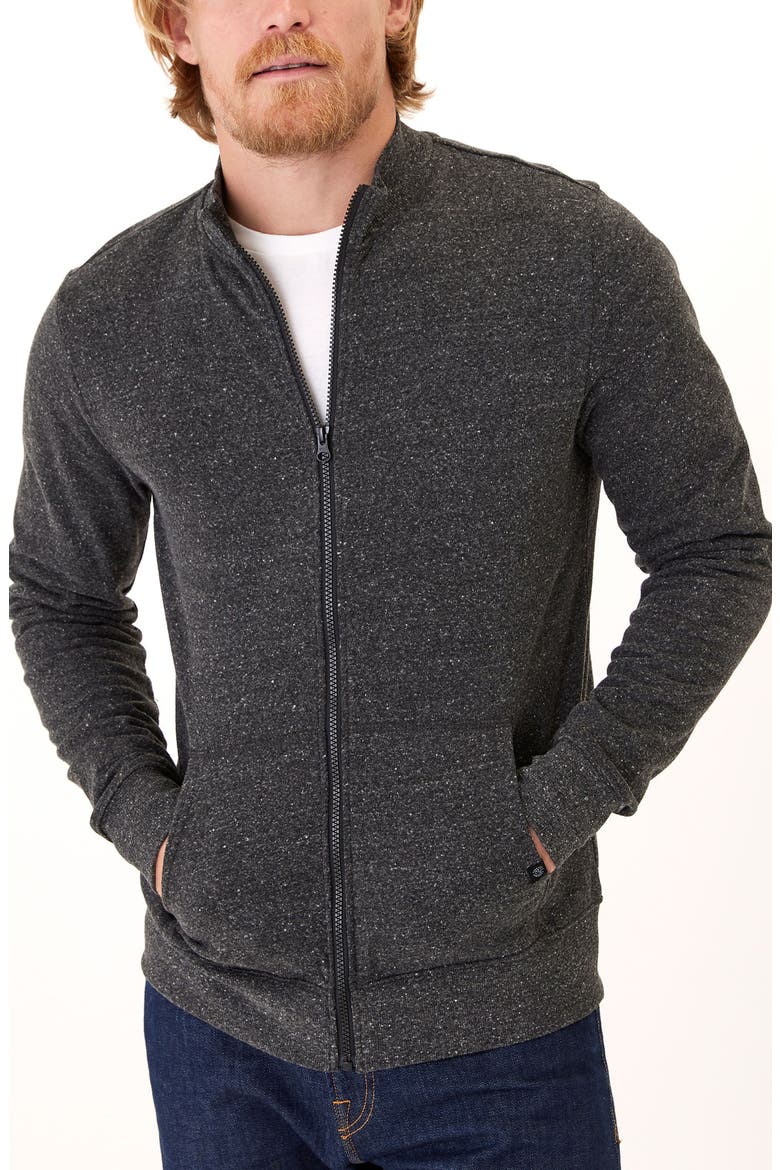 Brandon Knit Zip-Up Jacket, Main, color, HEATHER BLACK