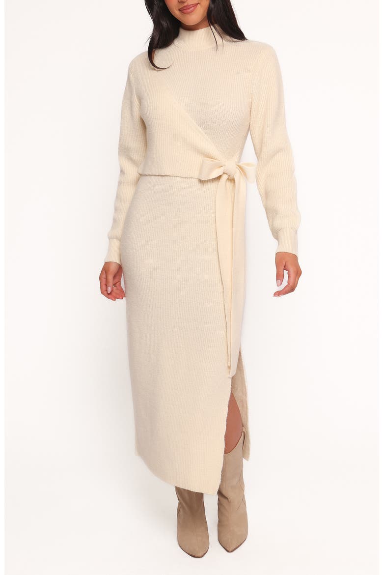 Aerin Long Sleeve Knit Dress, Main, color, CREAM
