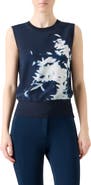 Akris Wildflower Print Sleeveless Silk Sweater