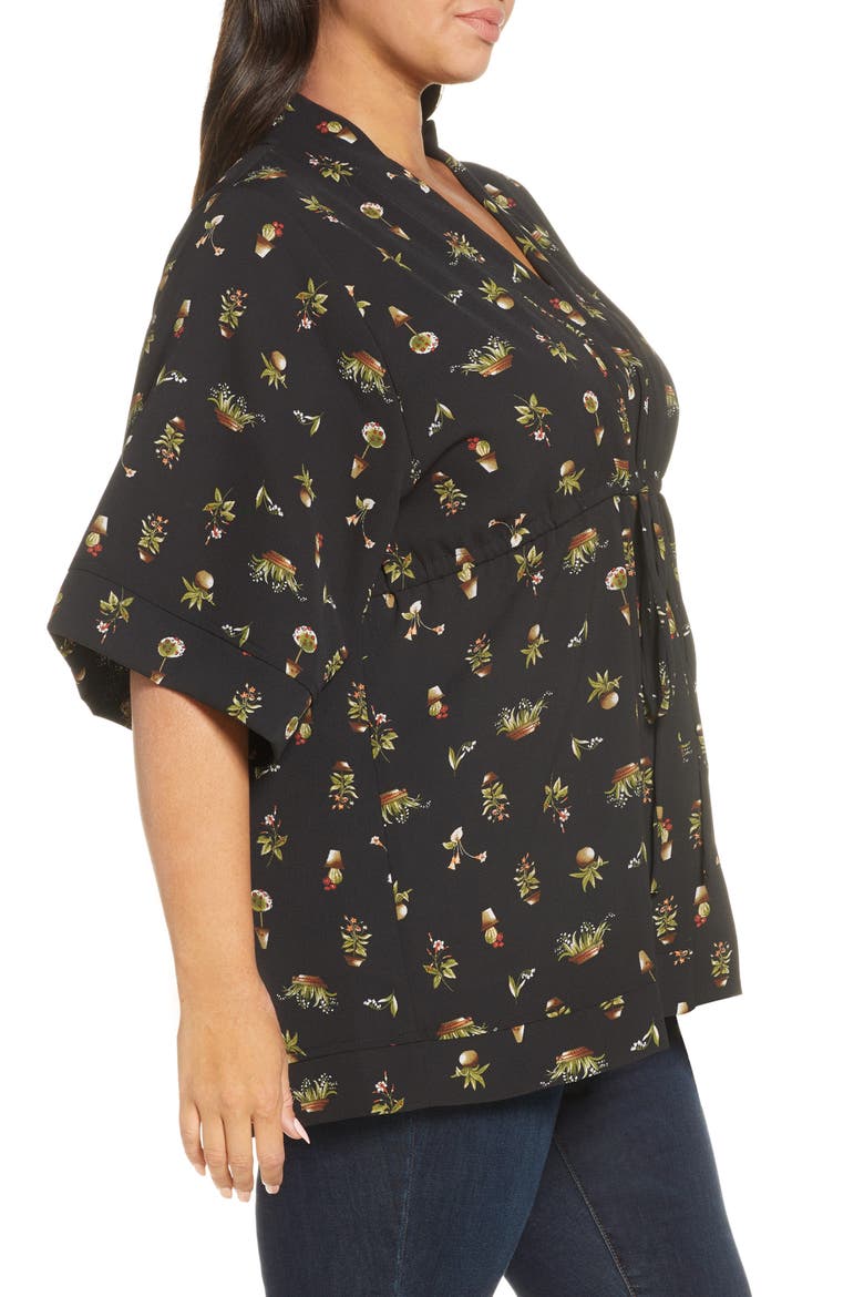 Bali Breeze Tunic, Alternate, color, POTTED PLANT PRINT