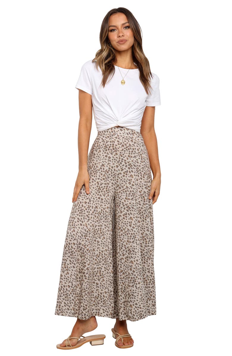 Petal & Pup Selby High Waist Wide Leg Pants, Alternate, color, Beige