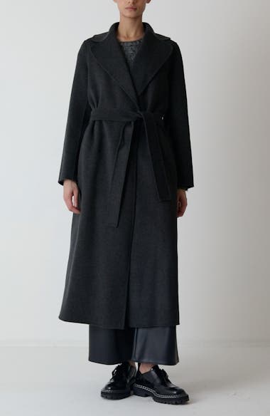 Max Mara Poldo Belted Virgin Wool Long Wrap Coat | Nordstrom