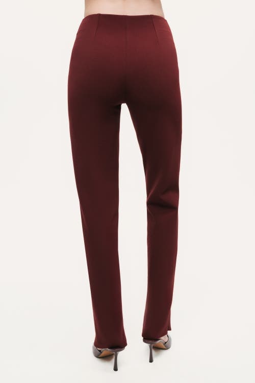 Nocturne Split-hem Straight Pants In Burgundy