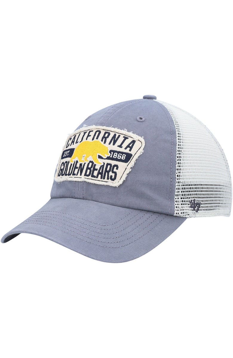 '47 Men's '47 Navy Cal Bears Crawford Clean Up Trucker Snapback Hat, Main, color, 