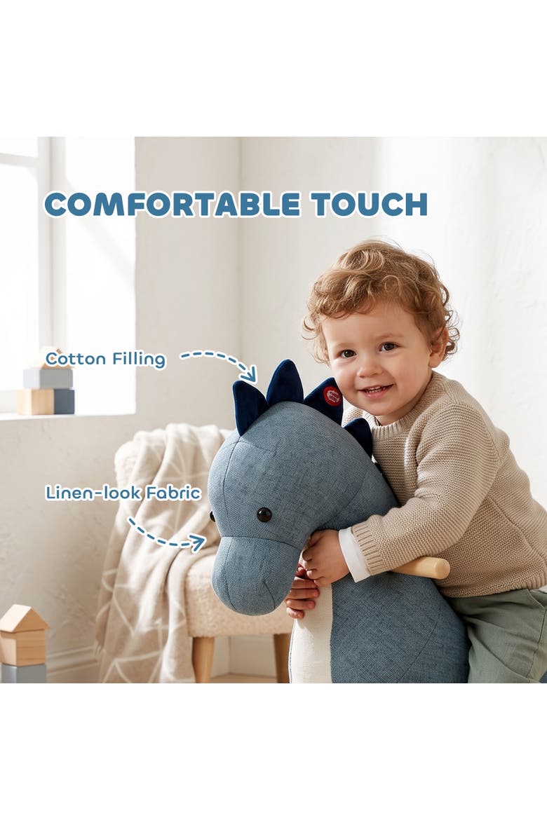 Dinosaur Baby Rocking Horse with Sound, 12-36 Months, Dark Blue, Alternate, color, Blue