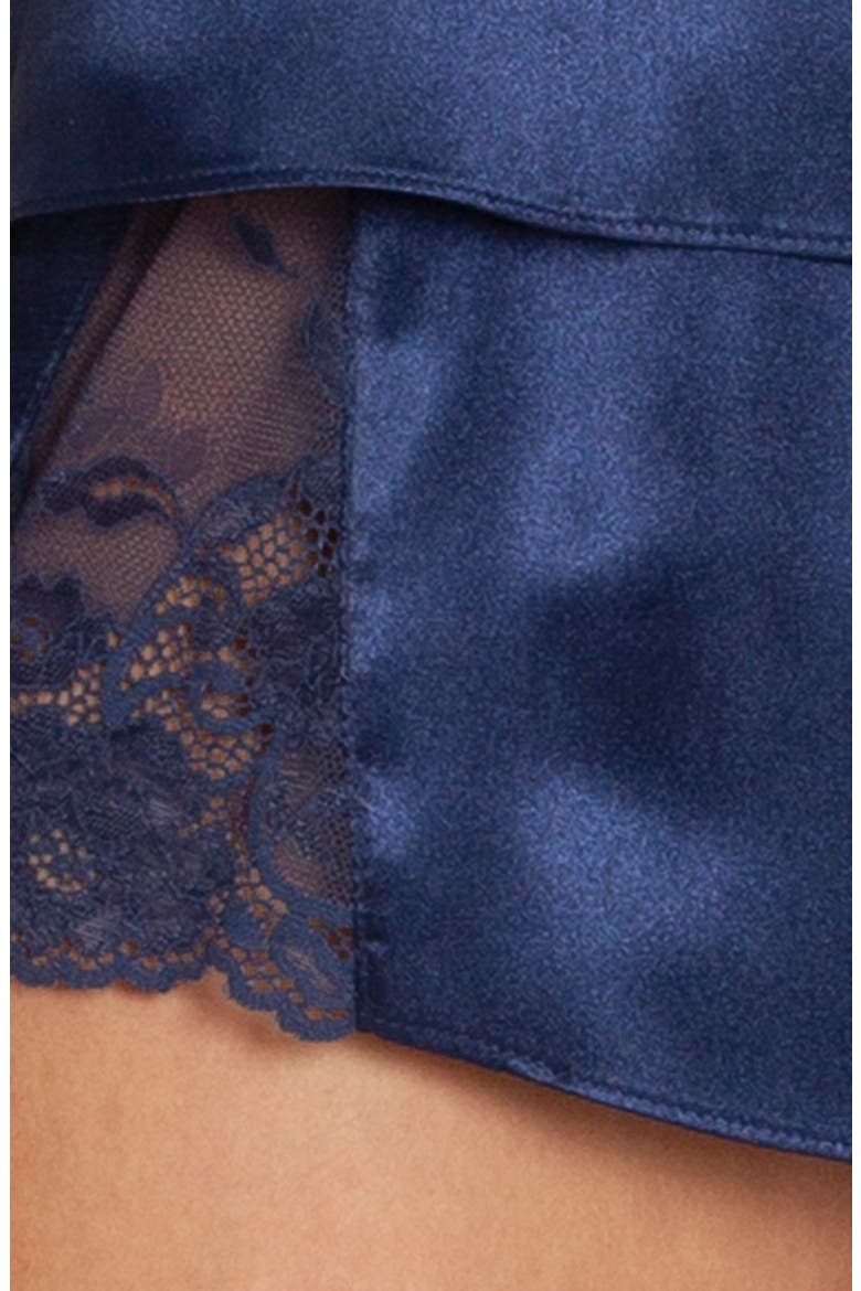 Grace Short Satin Pajamas, Alternate, color, NAVY