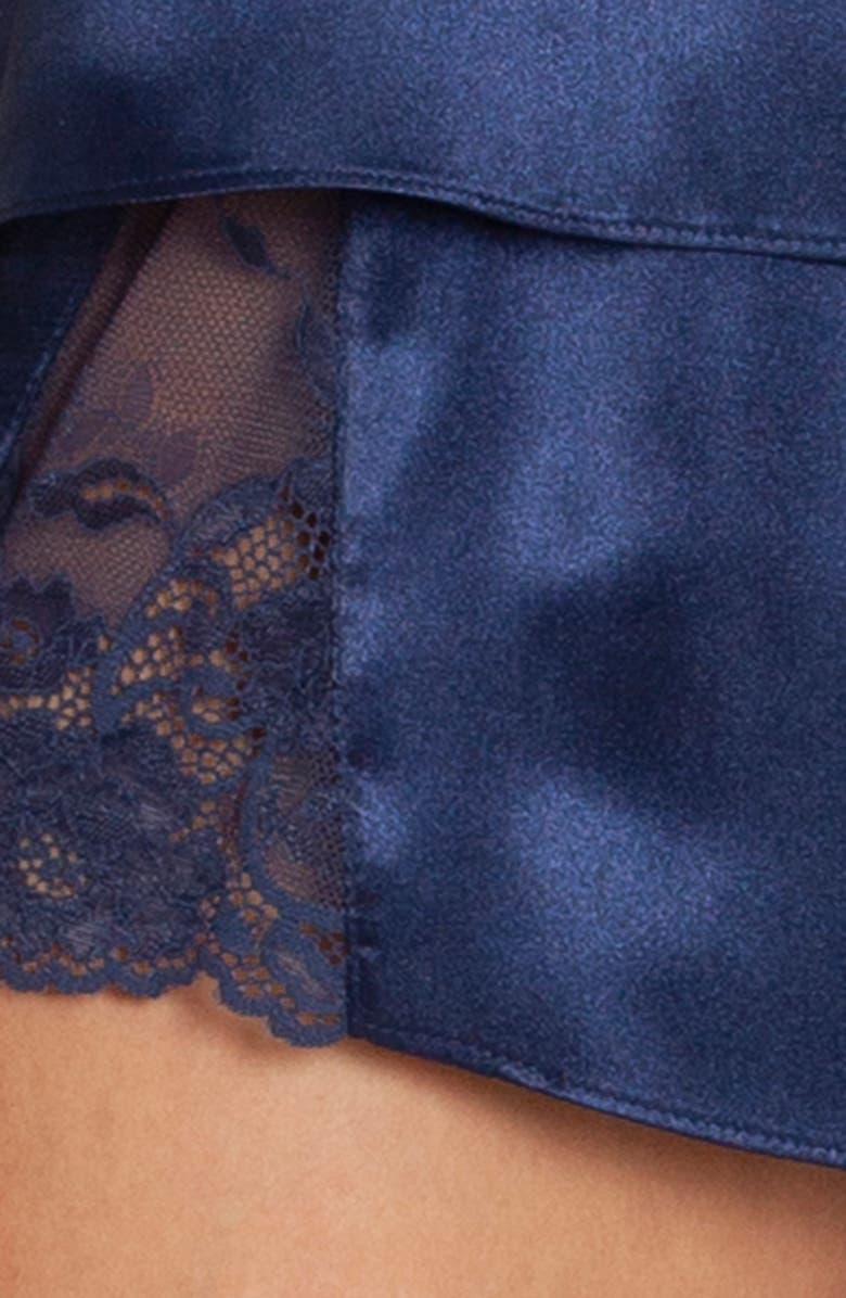 In Bloom by Jonquil Grace Short Satin Pajamas, Alternate, color, Navy