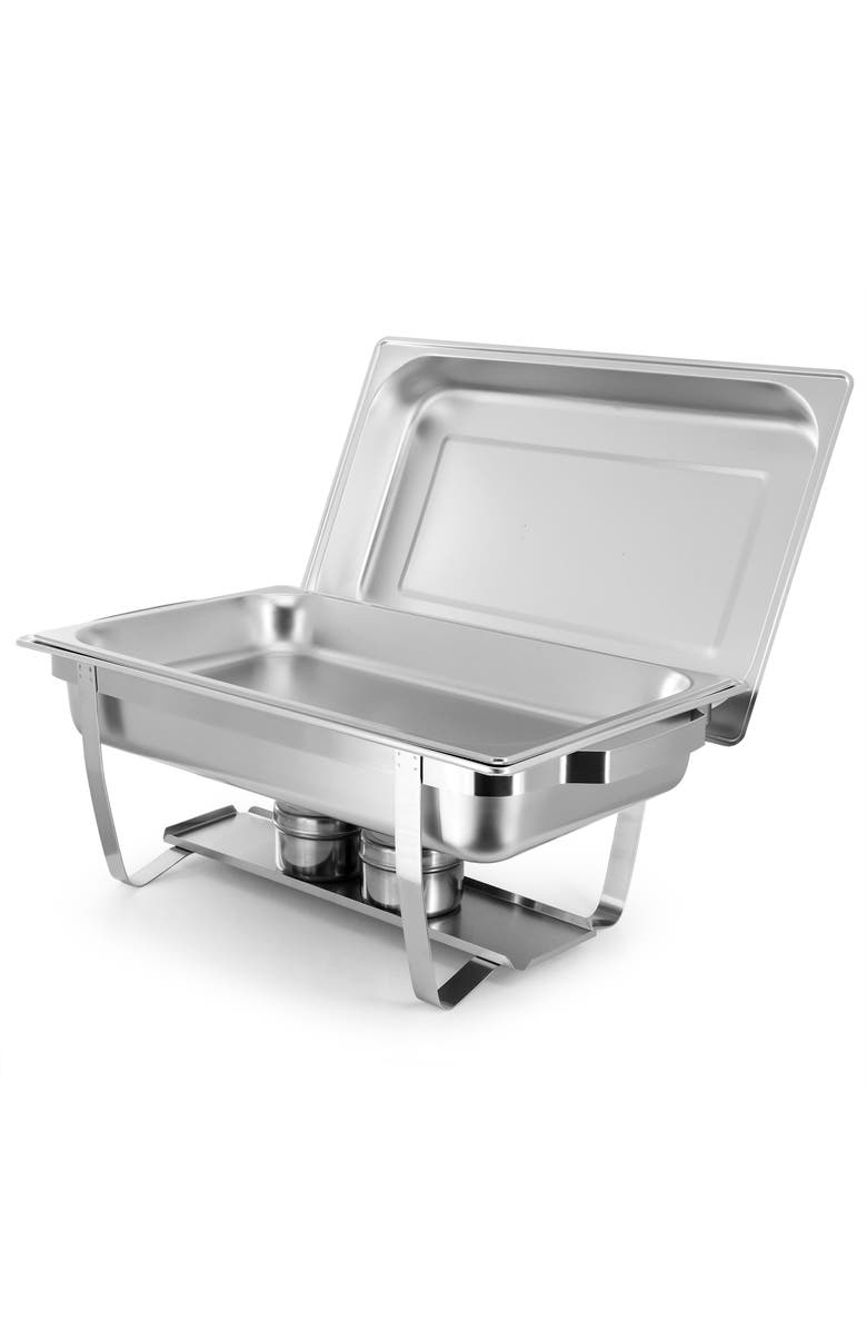 Megachef 9.5 Quart Stackable Stainless Steel Professional Chafing Dish/Food Warmer/Buffet Server Serving Dish, Alternate, color, Silver