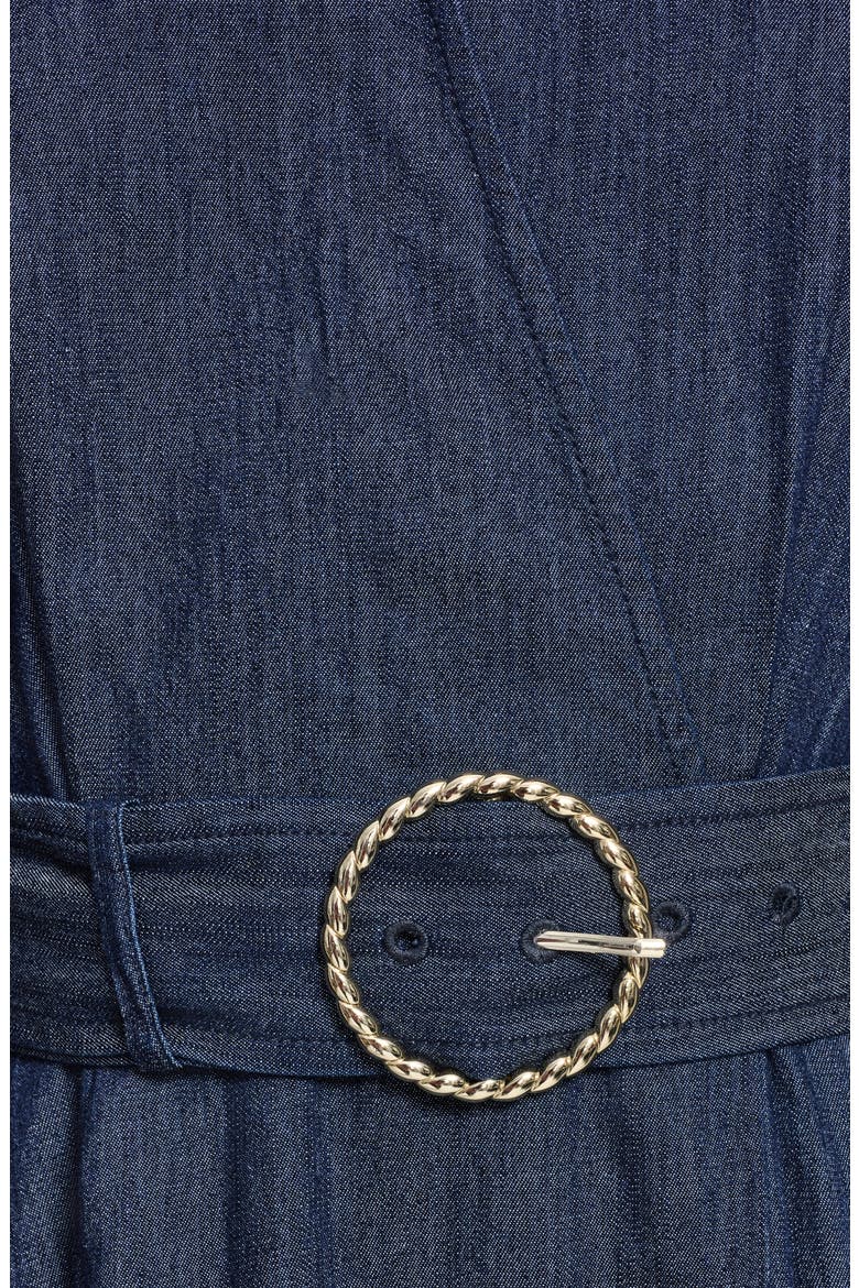 Denim Chambray Midi Dress, Alternate, color, INDIGO