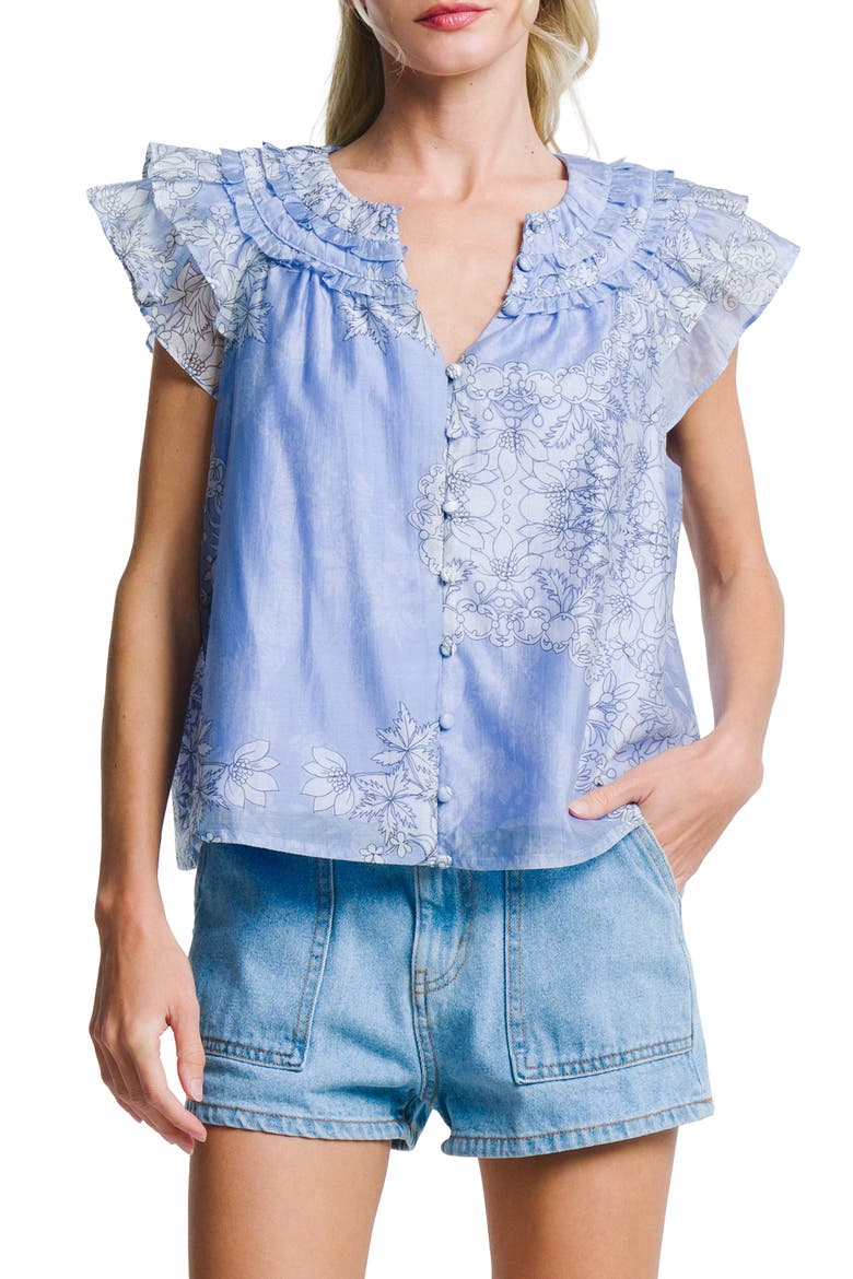 Rothy Floral Top, Alternate, color, BLUE MULTI