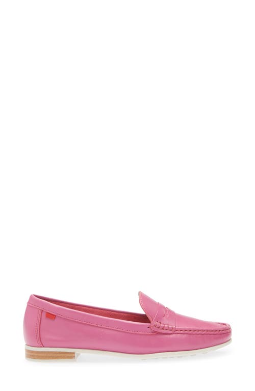 Marc Joseph New York Hamptons Penny Loafer In Pink Napa/white Sole