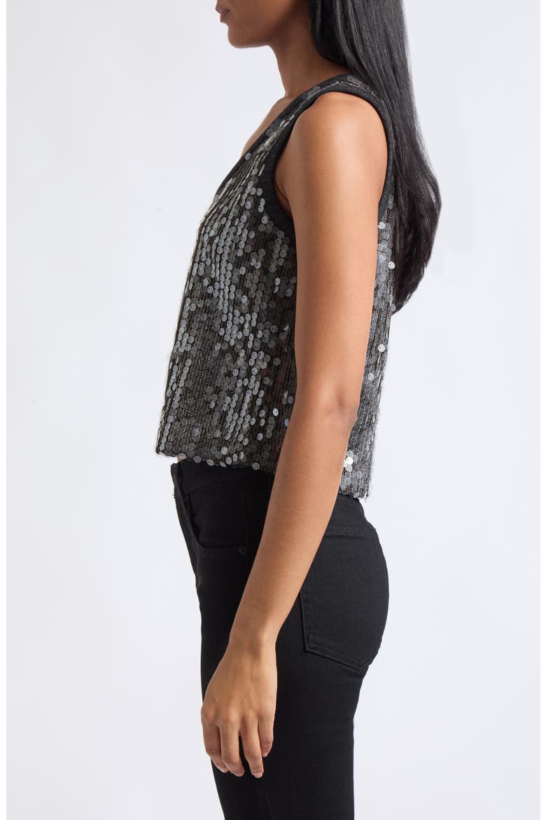 Lexi Sequin Sweater Tank, Alternate, color, GUNMETAL PAILLETTE