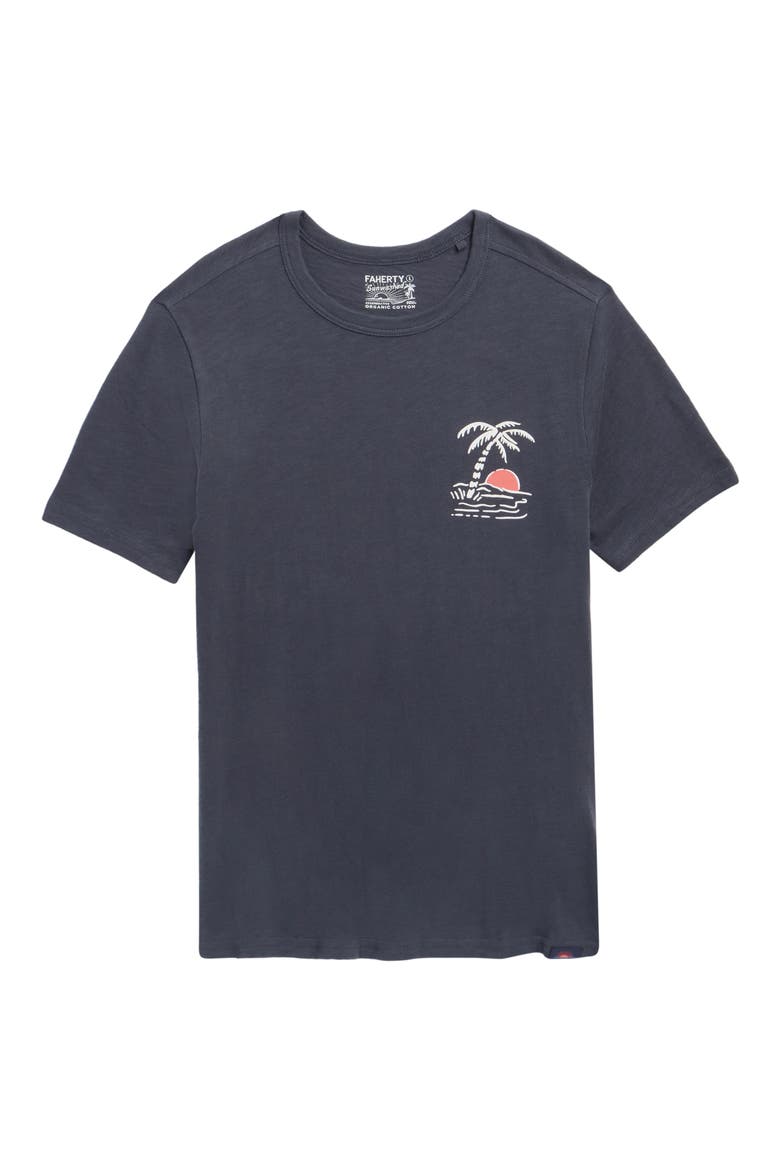 Kids' Palm Sun Washed Graphic T-Shirt, Main, color, DUNE NAVY