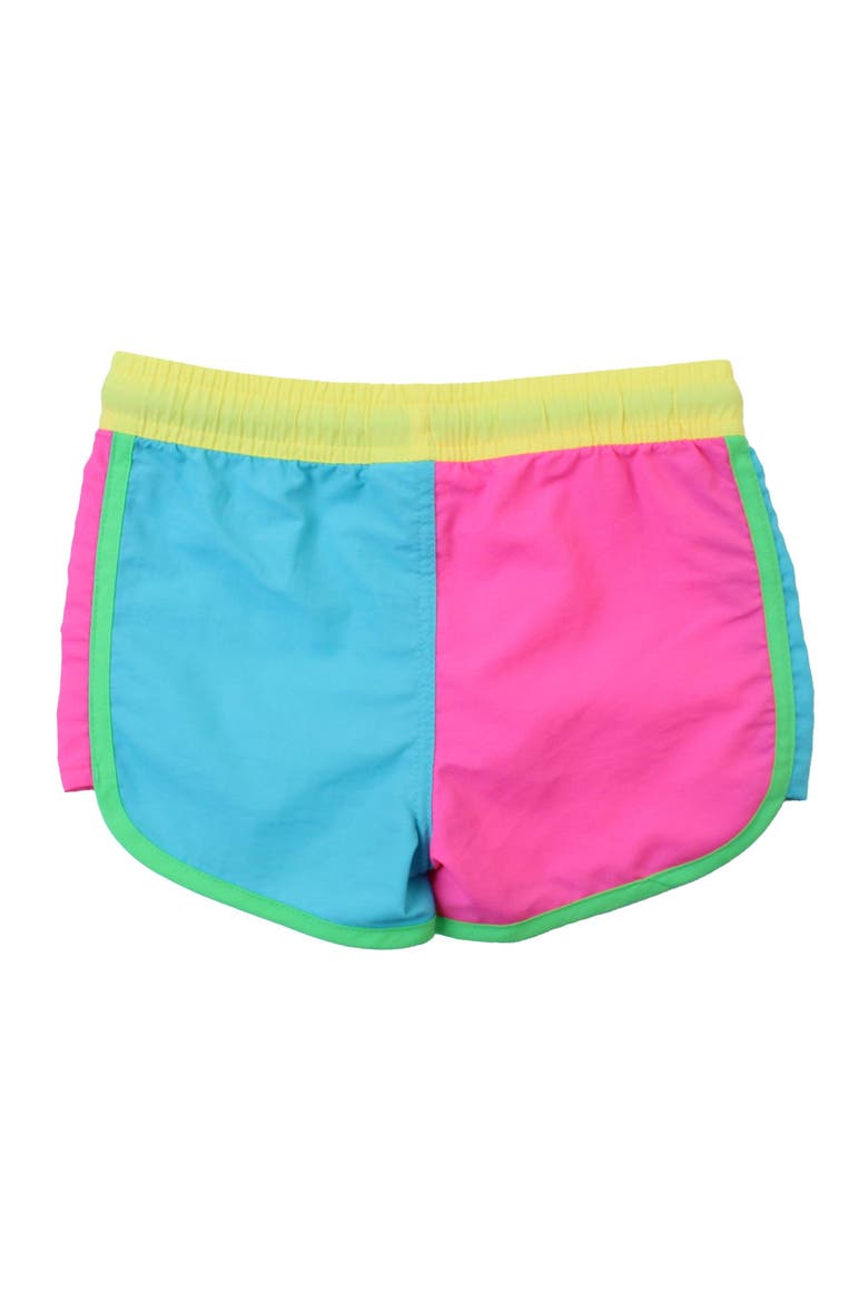 Girls Upf50+ Board Shorts, Alternate, color, Neon Color Block