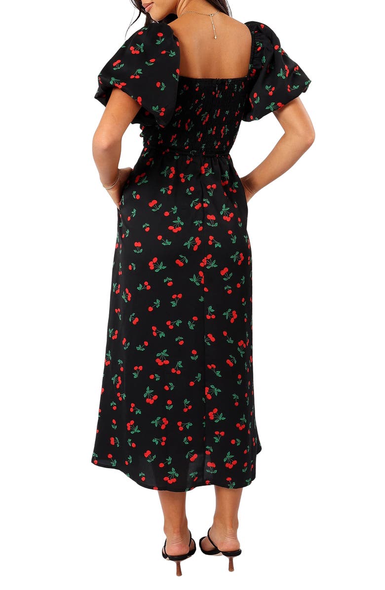 Petal & Pup Chlo Puff Sleeve Midi Sundress, Alternate, color, Cherry Print