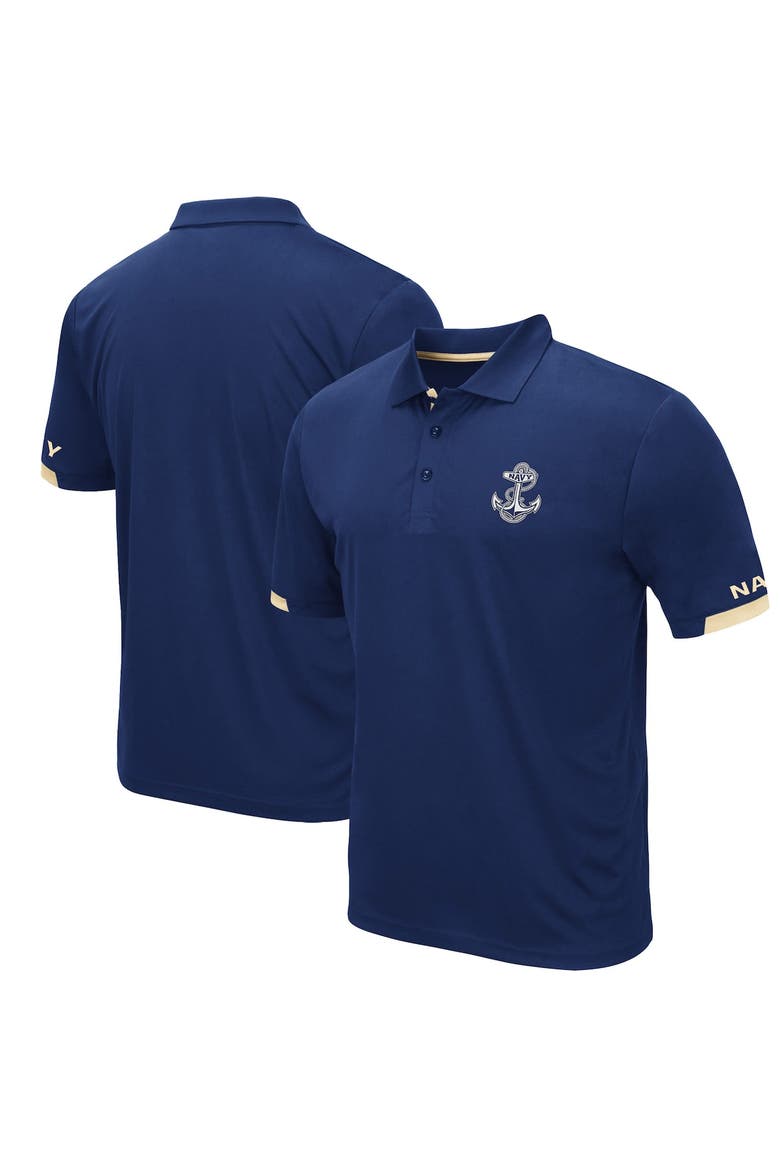 Men's Colosseum Navy Navy Midshipmen Santry Lightweight Polo, Main, color, Navy