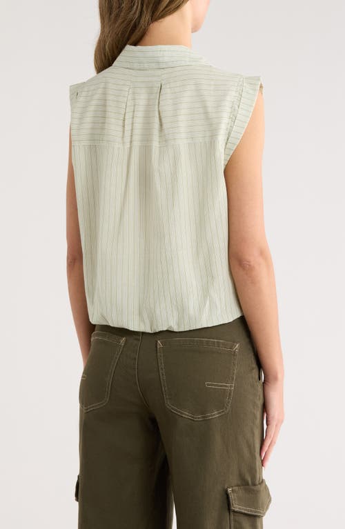 Democracy Sleeveless Bubble Hem Button-up Shirt In Gold