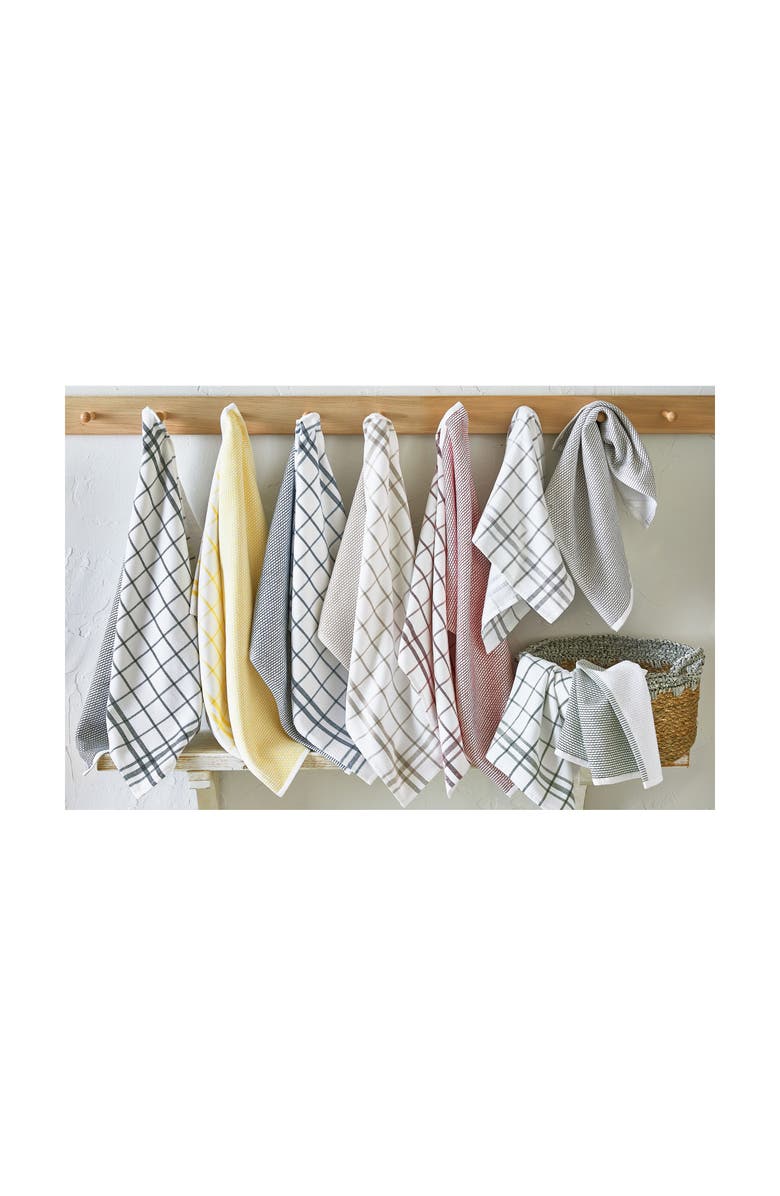 tag Classic Navy Cotton Dishtowel Set of 2 Checked Solid, Alternate, color, Blue