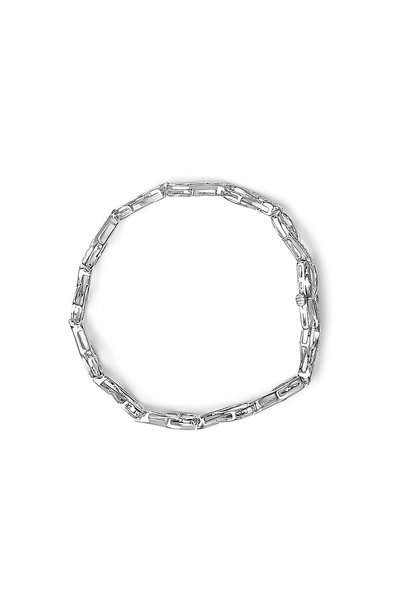 Sterling Silver 1/10 Cttw Diamond Accent Swirl Link Bracelet, Alternate, color, Silver