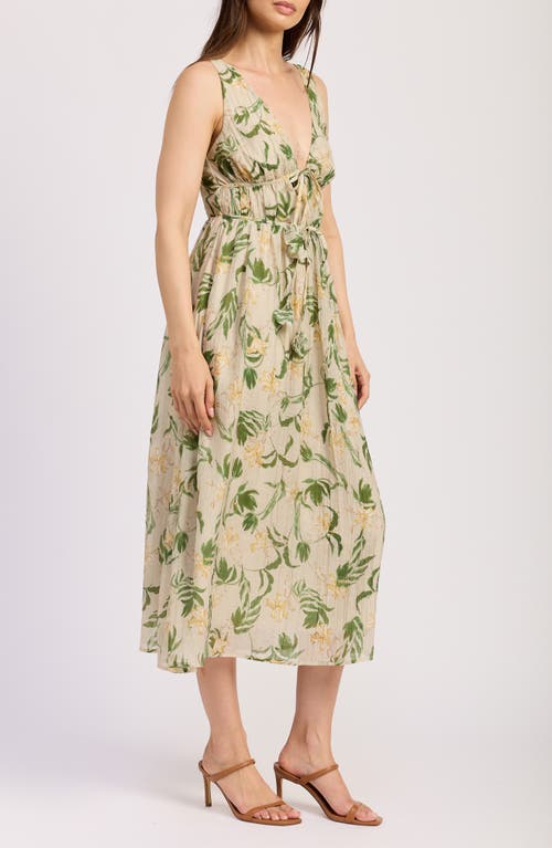 En Saison Linden Shirred Sundress In Green