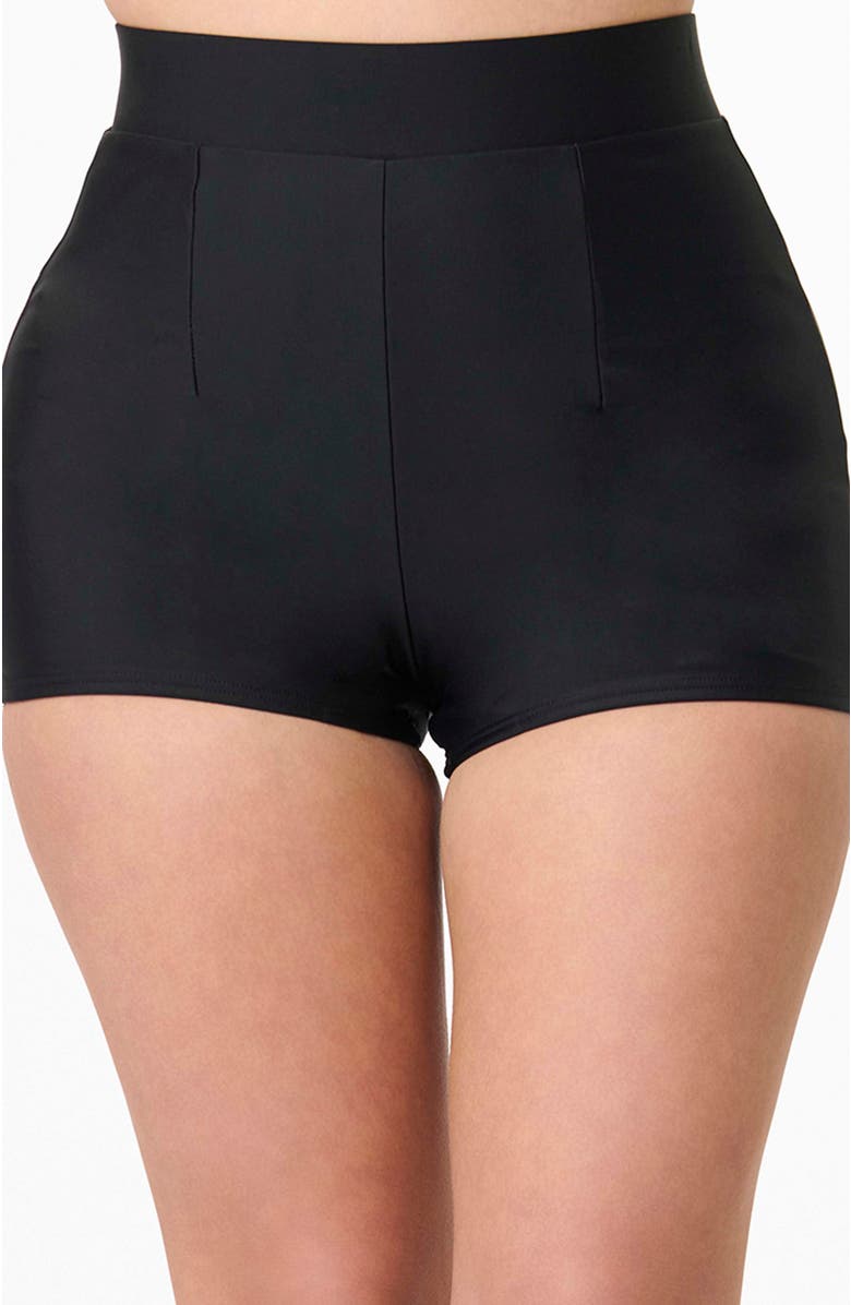 Unique Vintage High Waist Swim Shorts, Main, color, 