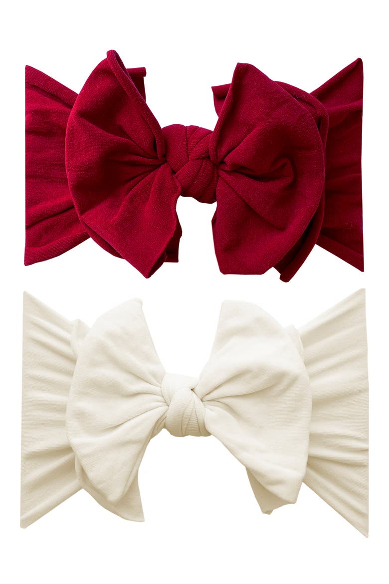 2-Pack Fab-Bow-Lous Headbands (Nordstrom Exclusive), Main, color, RUBY/ IVORY
