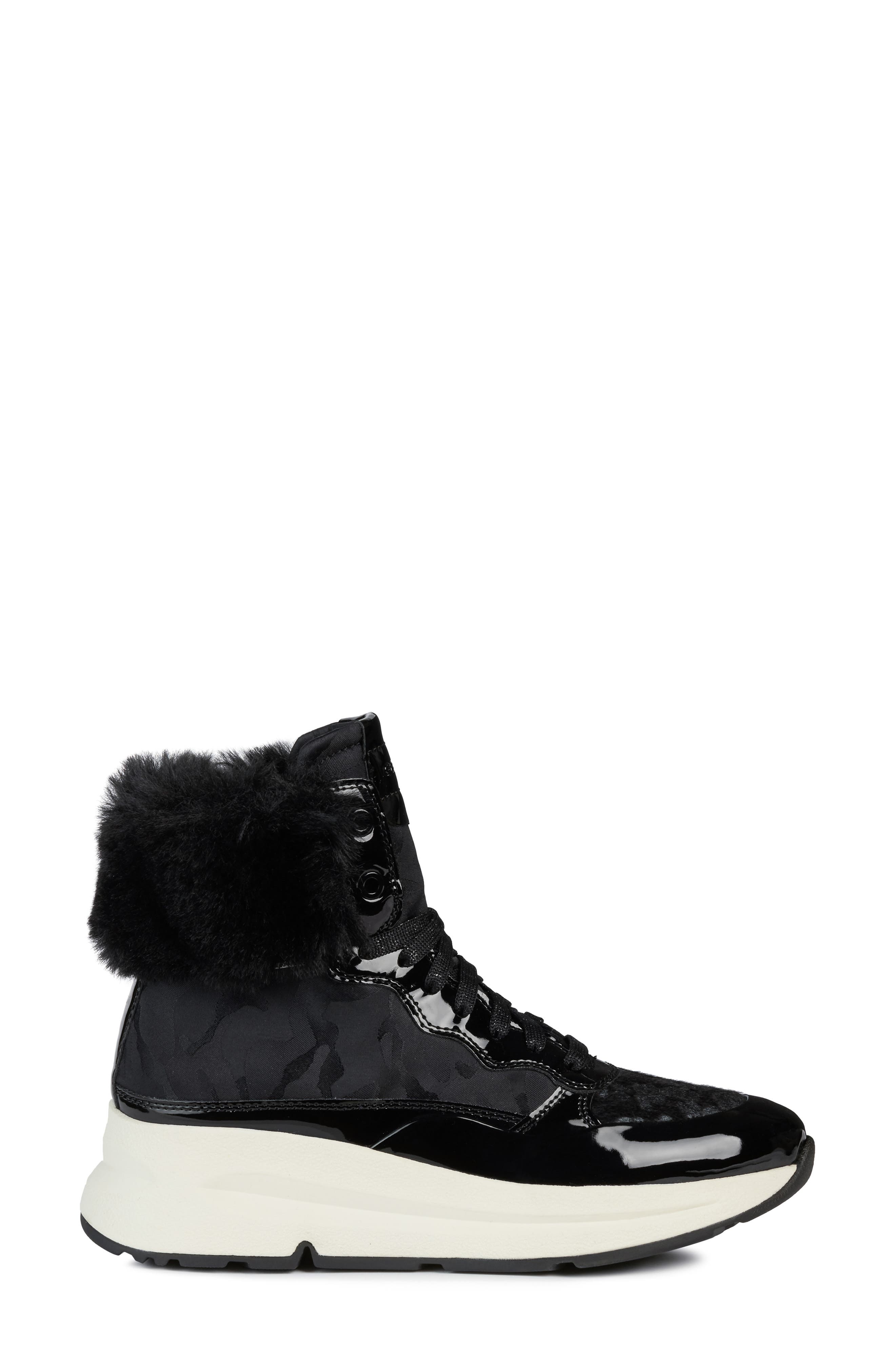 Geox Backsie Amphibiox Waterproof Faux Fur Trim Sneaker Boot, Alternate, color, 