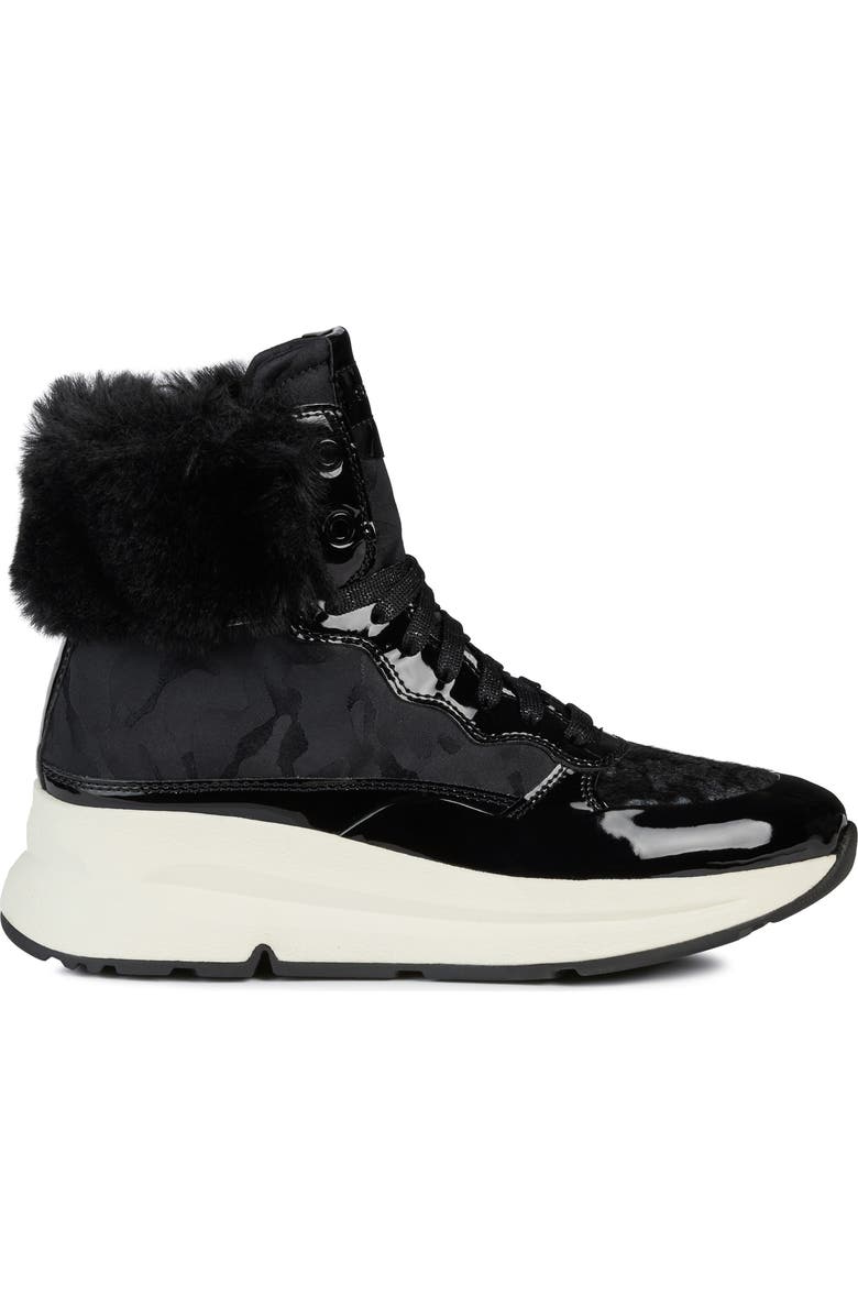 Geox Backsie Amphibiox Waterproof Faux Fur Trim Sneaker Boot, Alternate, color,