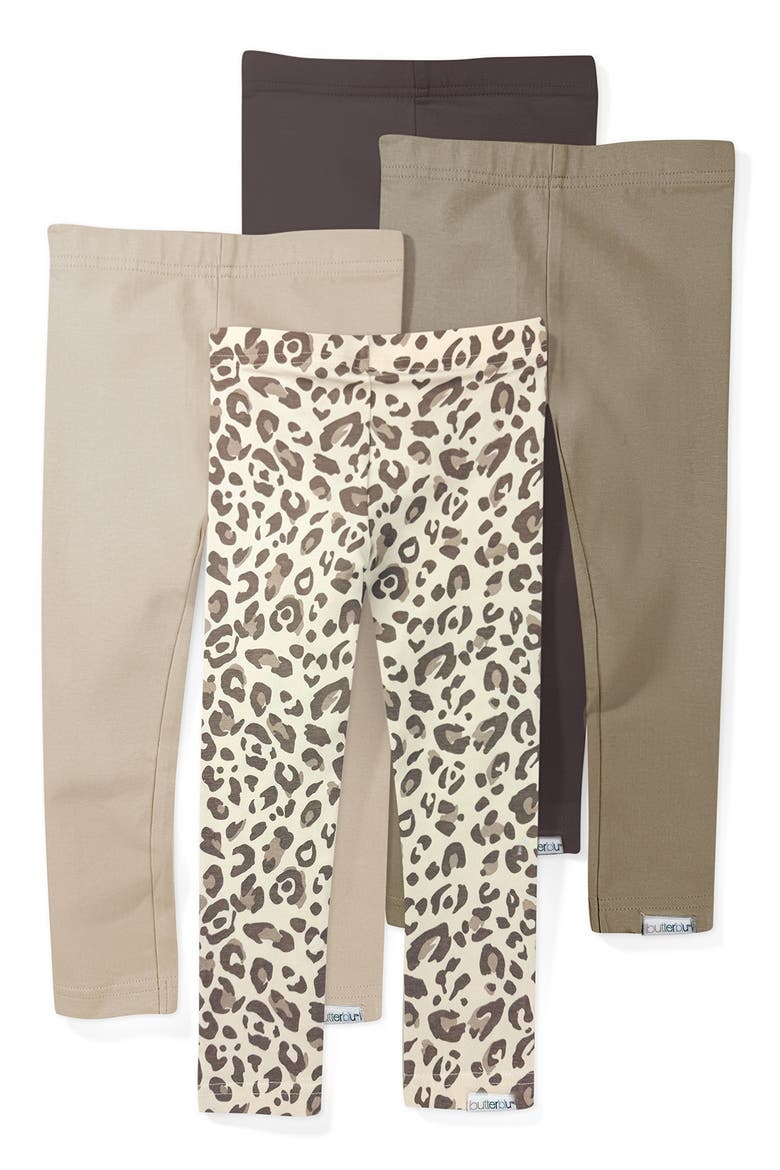 Kids' Layla 4-Pack Leggings, Main, color, NATURAL SNOW LEOPARD