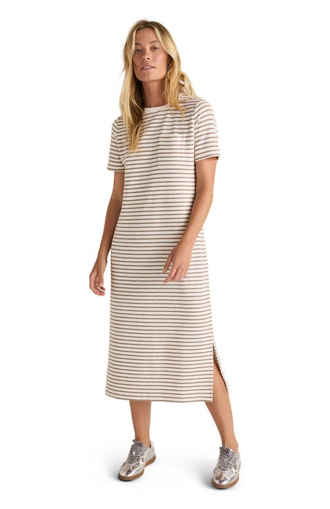 Cotton Blend Textured T-Shirt Dress