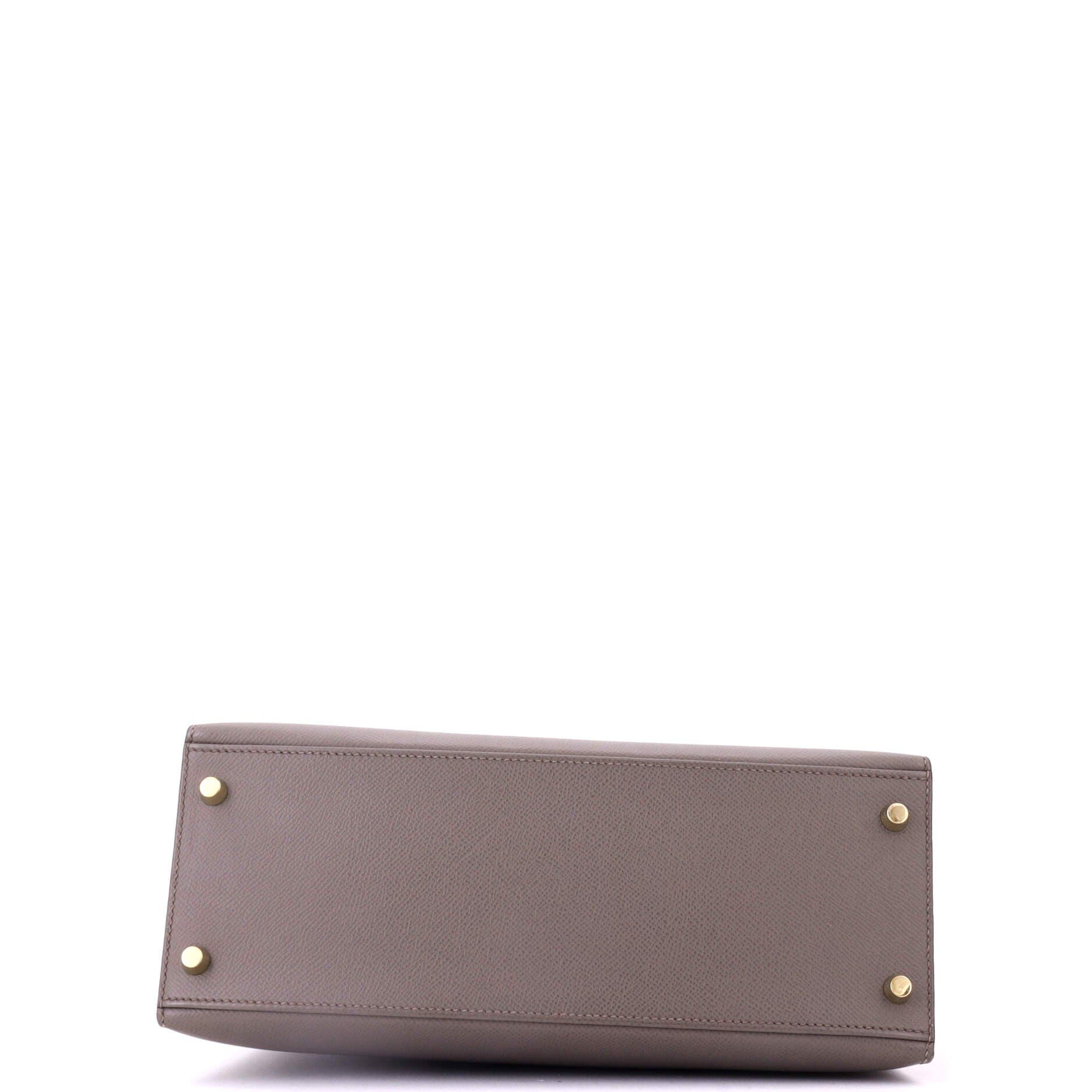 Pre-Owned Hermes Kelly Handbag Grey Epsom with Gold Hardware 28, Alternate, color, Etain